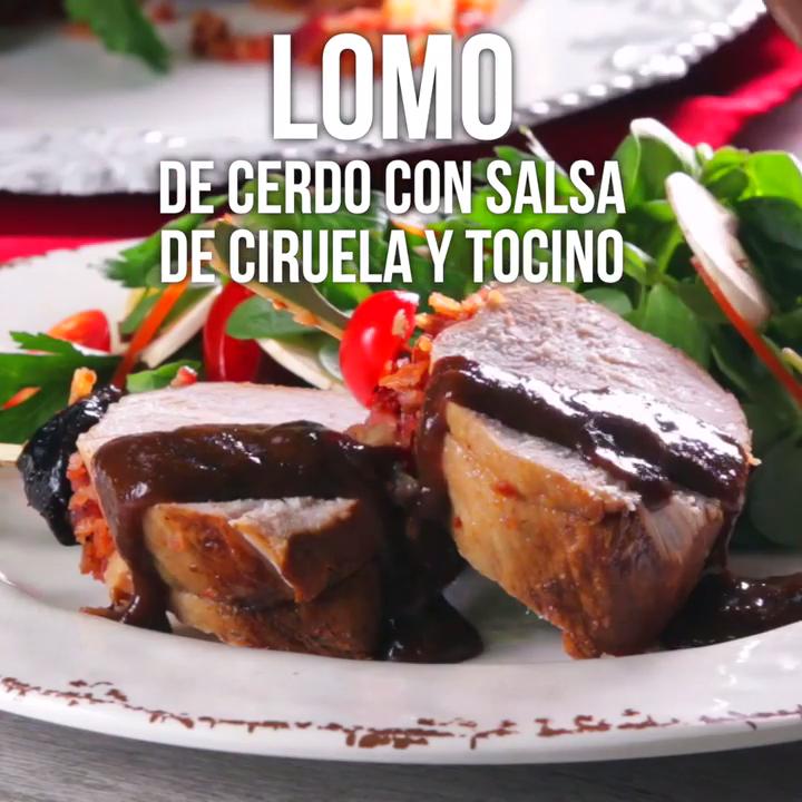 Lomo de Cerdo con Salsa de Ciruela y Tocino