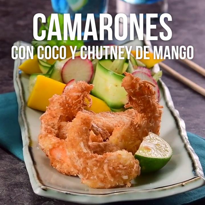 Camarones con Coco y Chutney de Mango