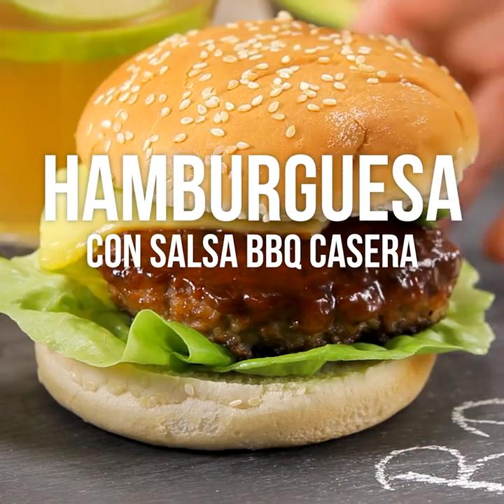 Hamburguesa con Salsa Bbq Casera