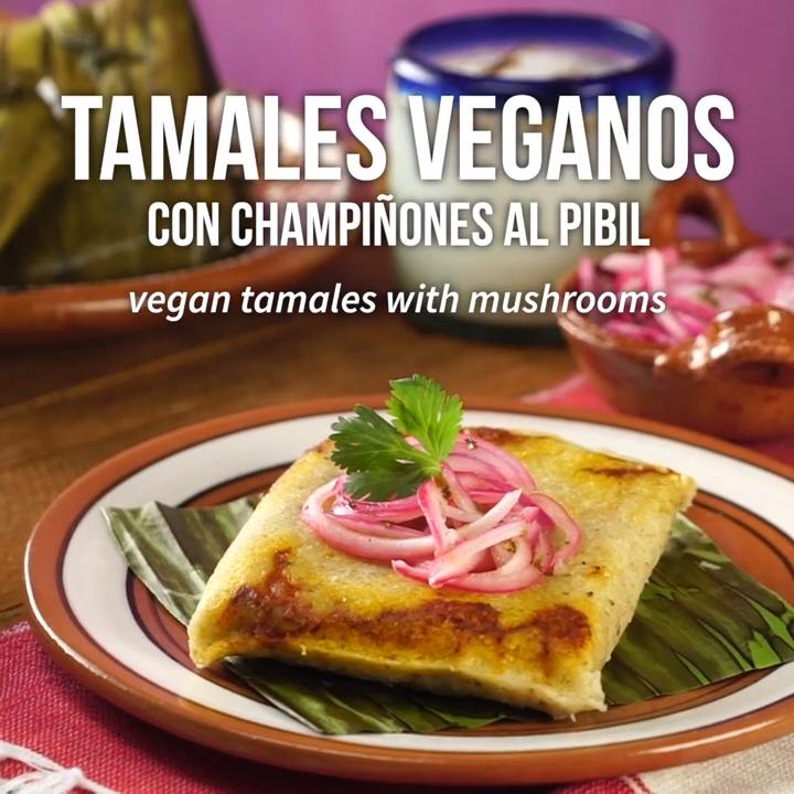 Tamales Veganos con Champiñones al Pibil