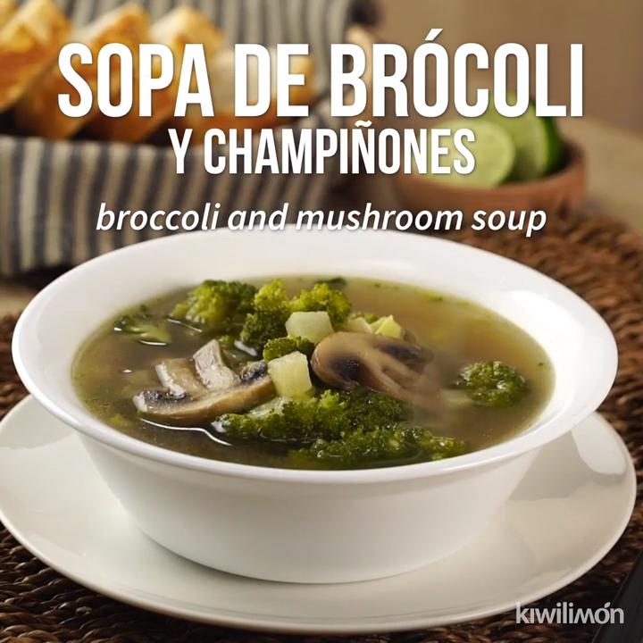 Sopa de Brócoli y Champiñones