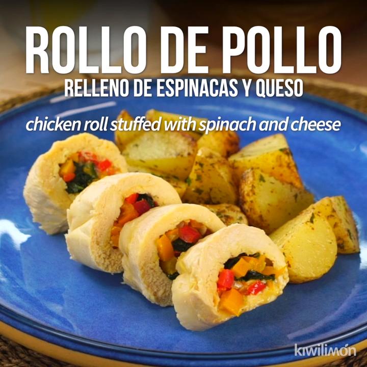 Rollo de Pollo Relleno de Espinacas y Queso