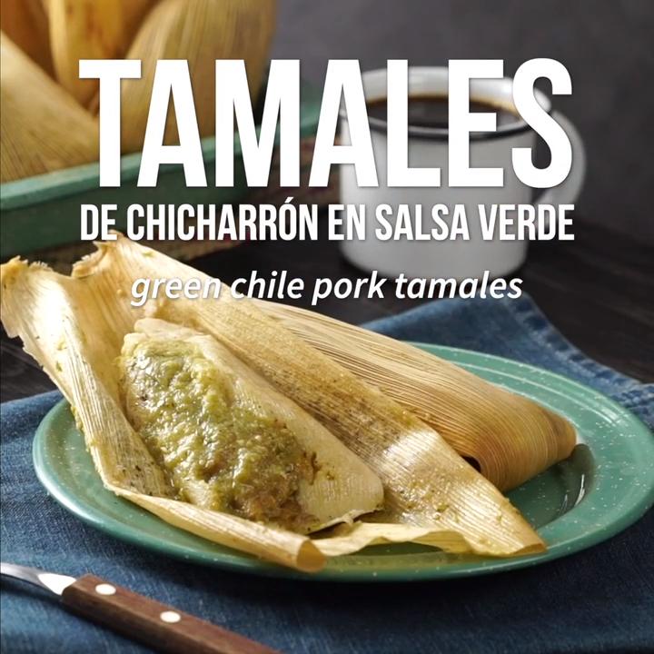 Tamales de Chicharrón en Salsa Verde