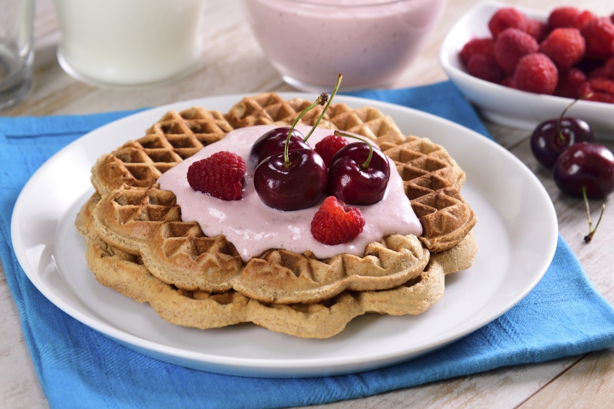 Waffles Integrales con Yoghurt