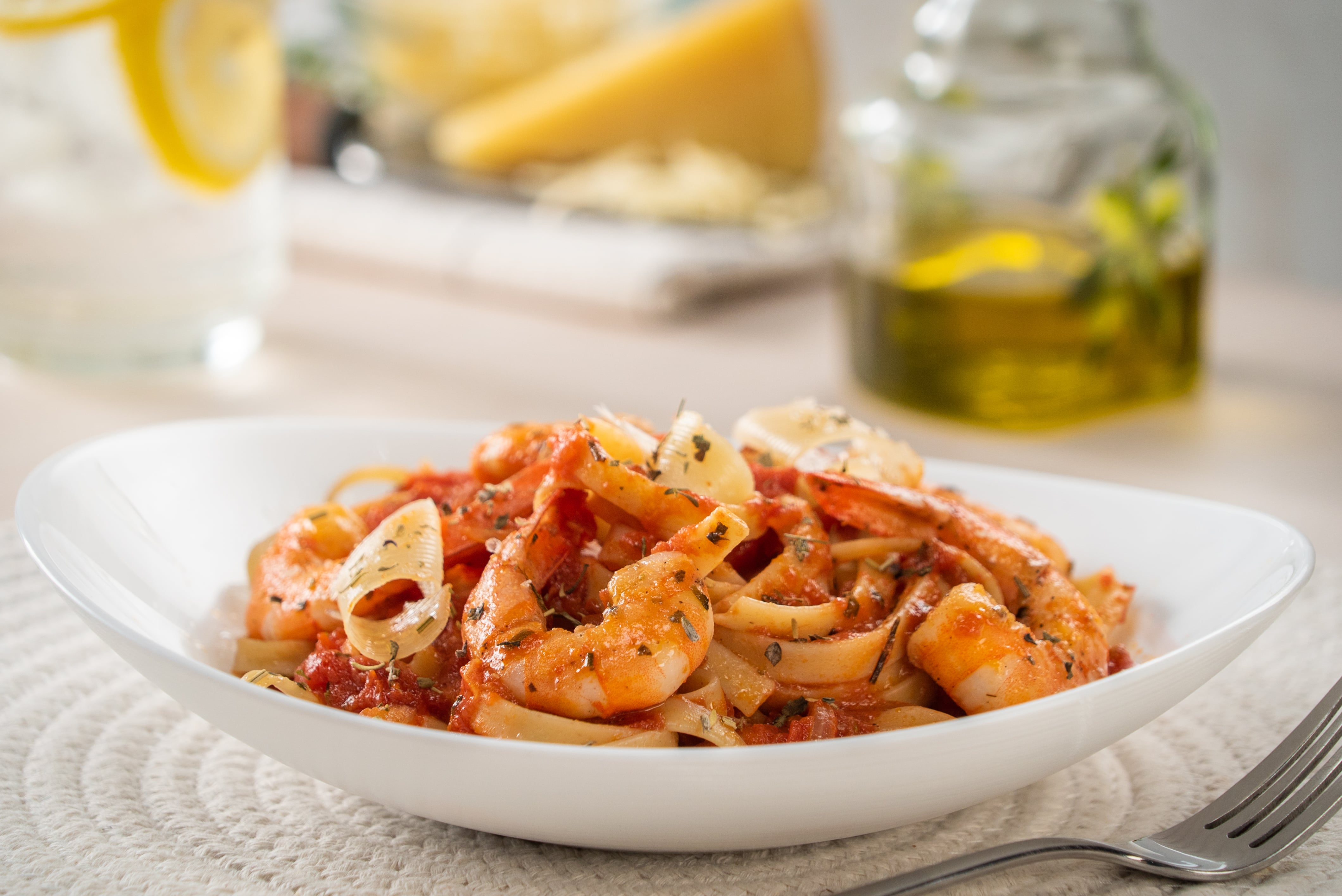 Pasta Marinara con Camarones