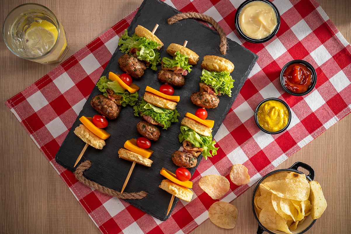 Brochetas de Hamburguesa