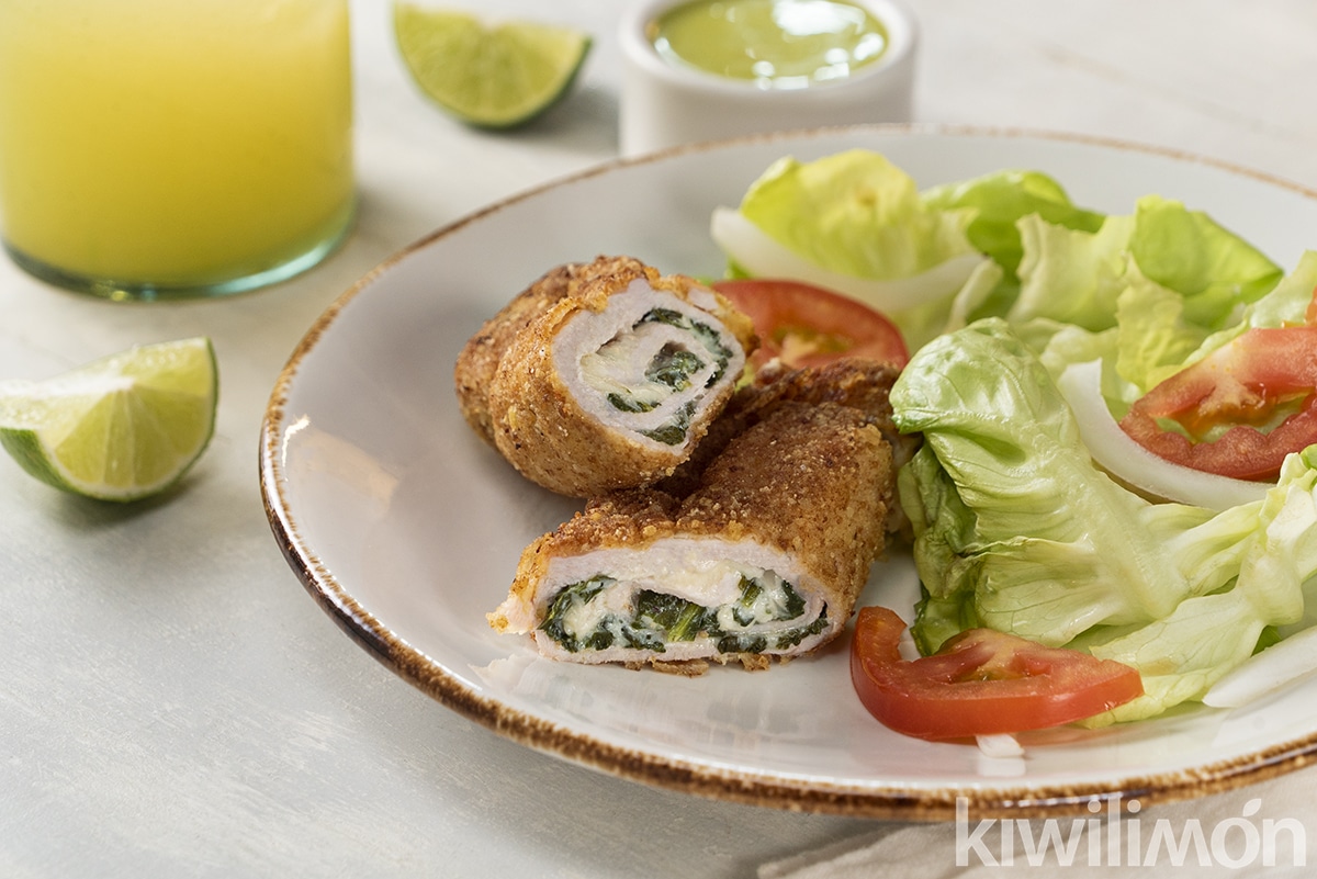 Milanesa de Cerdo Rellena de Espinaca