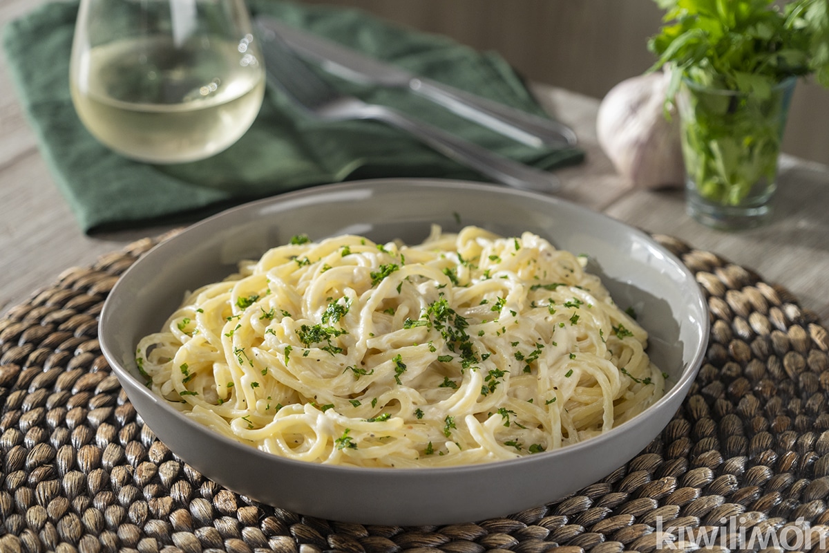 Top 51+ imagen receta de espagueti blanco con crema