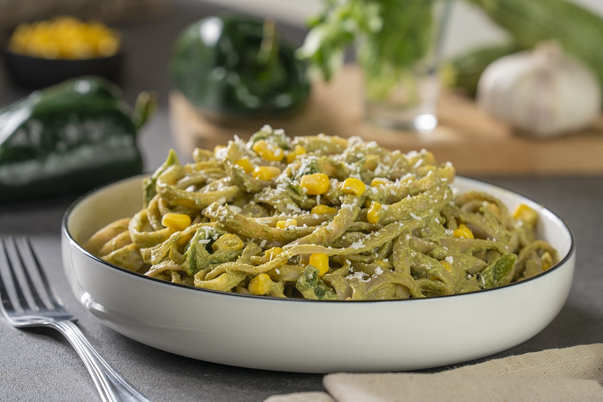 Receta de Pasta Verde con Chile Poblano