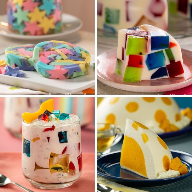 Gelatinas coloridas para fiestas de cumpleaños