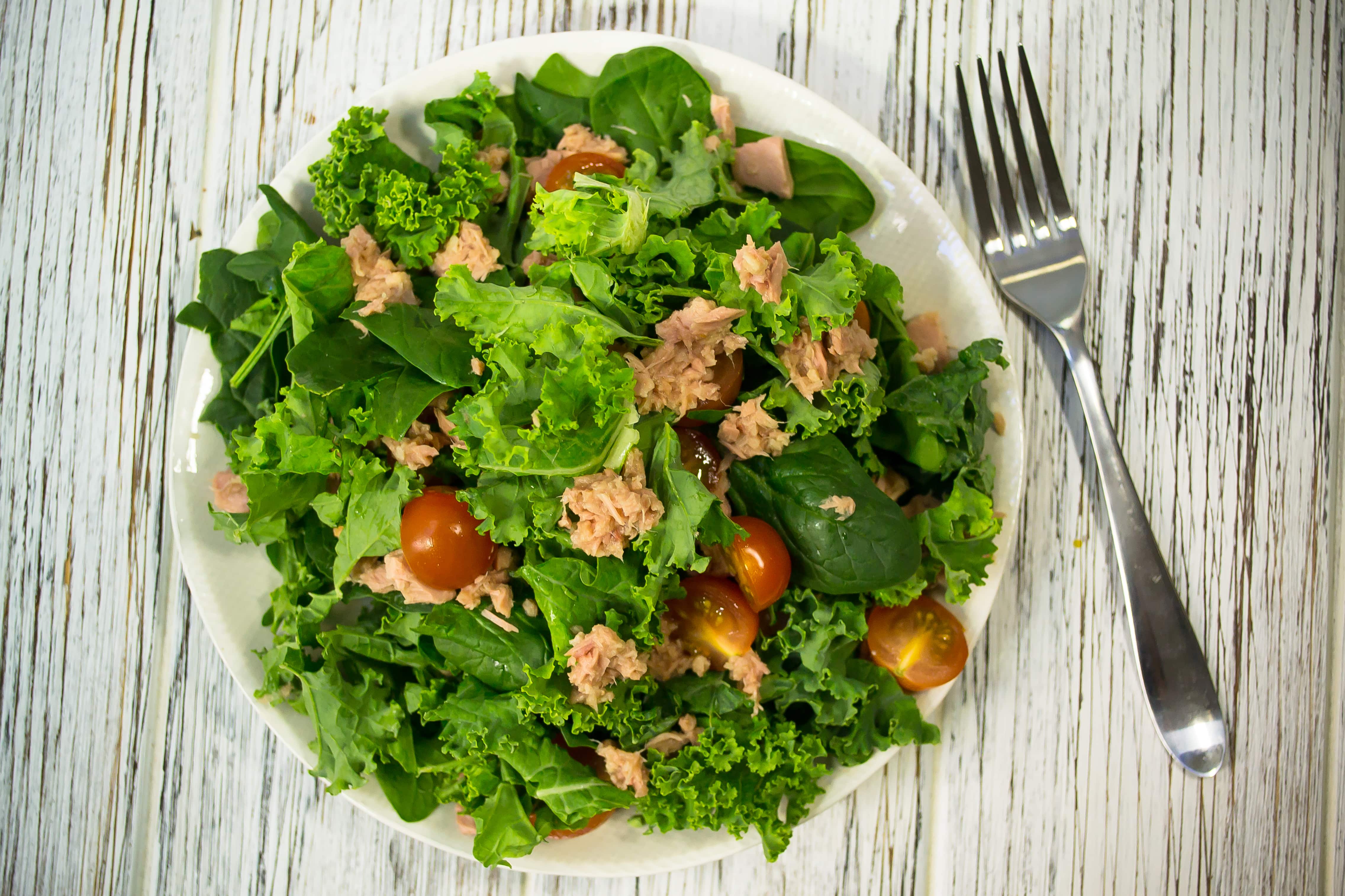 Kale Salad Spinach And Tuna