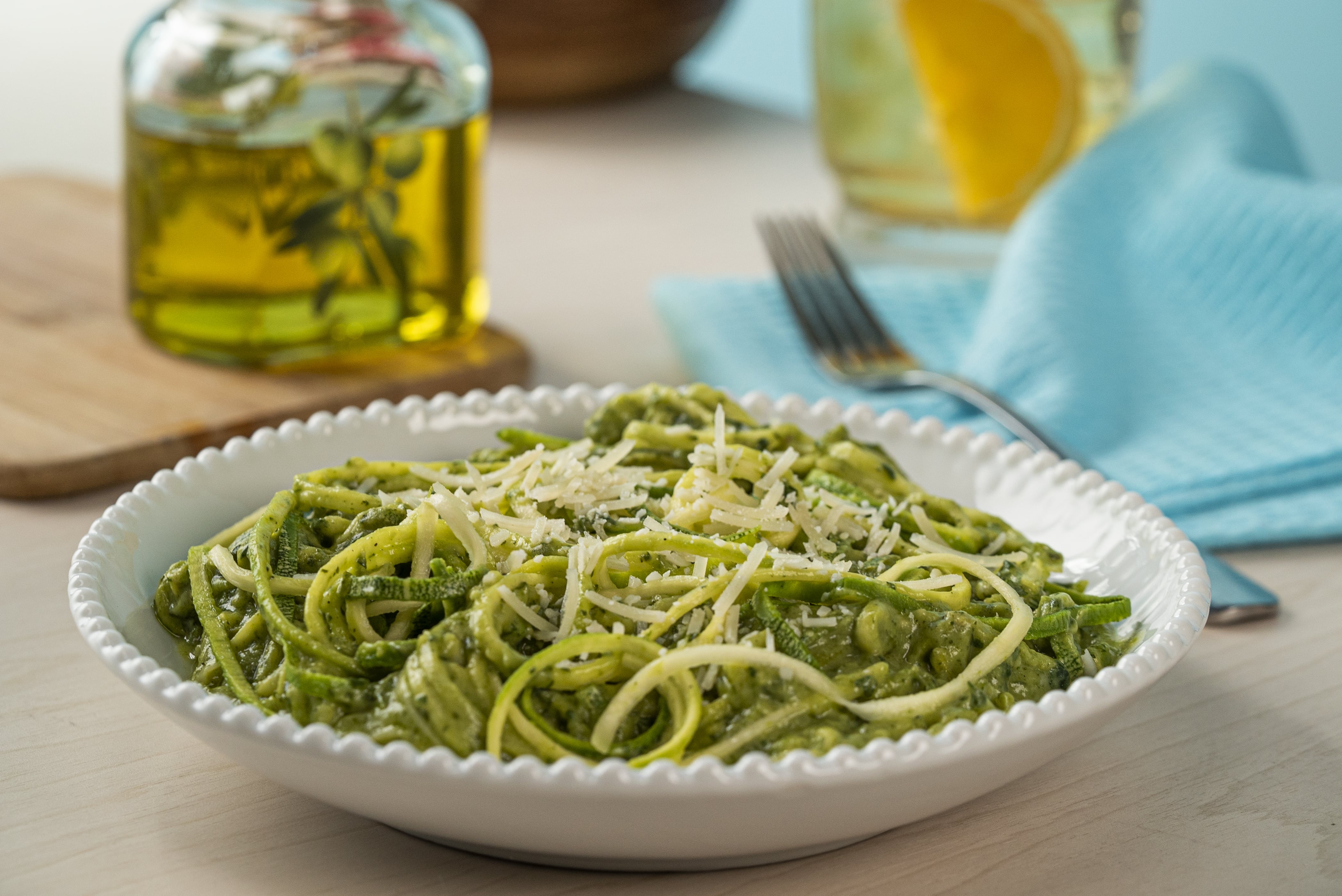 Pumpkin Spaghetti With Avocado Cream