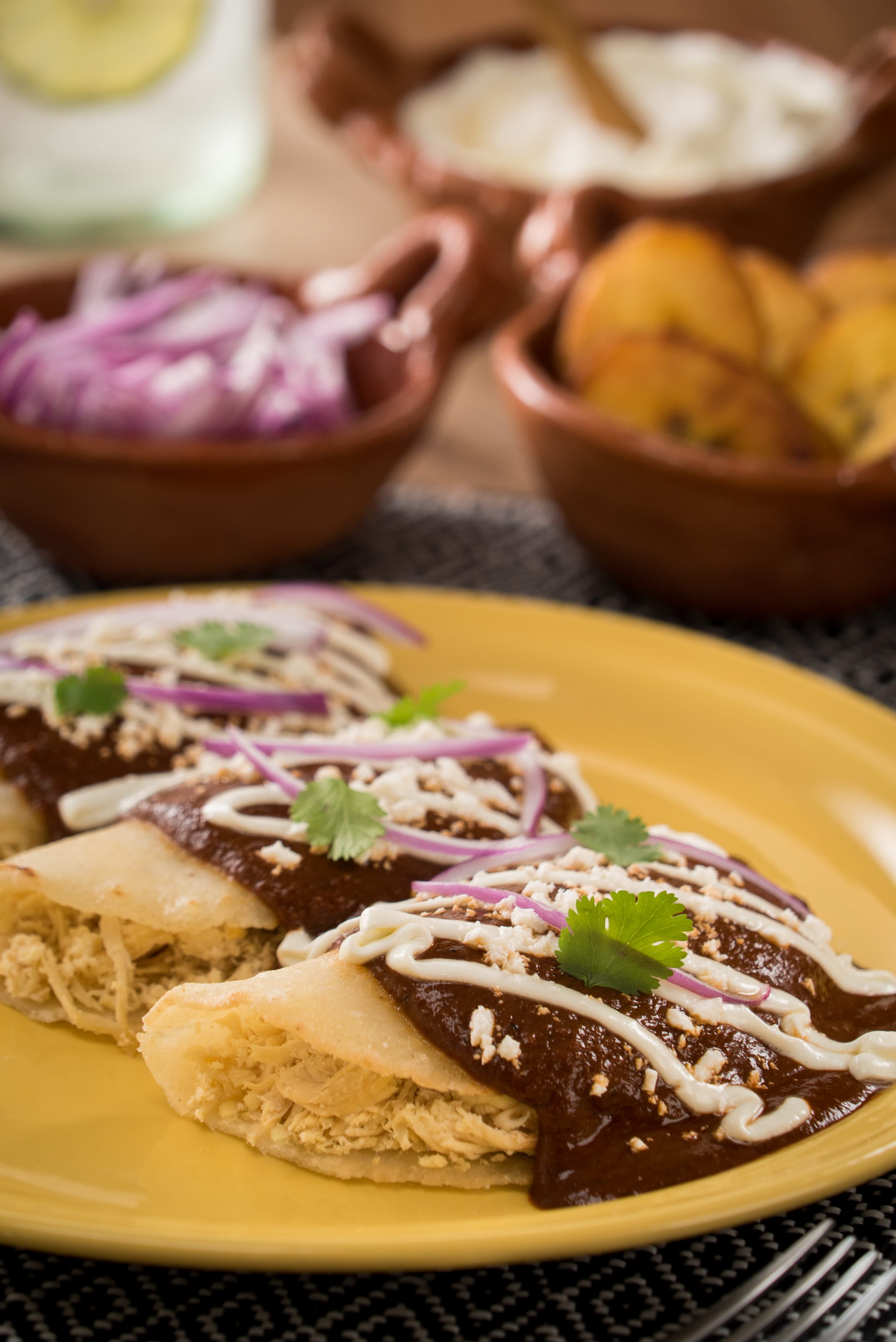 Enchiladas de Pollo con Mole